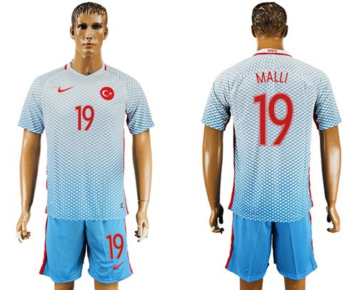 Turkey #19 MALLI Away Soccer Country Jersey - Click Image to Close